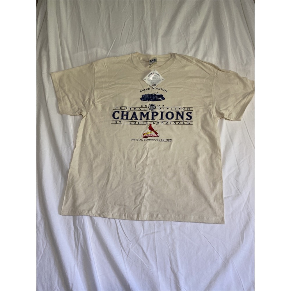 Lee Sport T-Shirt Mens XL Cream New 2002 St. Louis Cardinals MLB Champions Tee